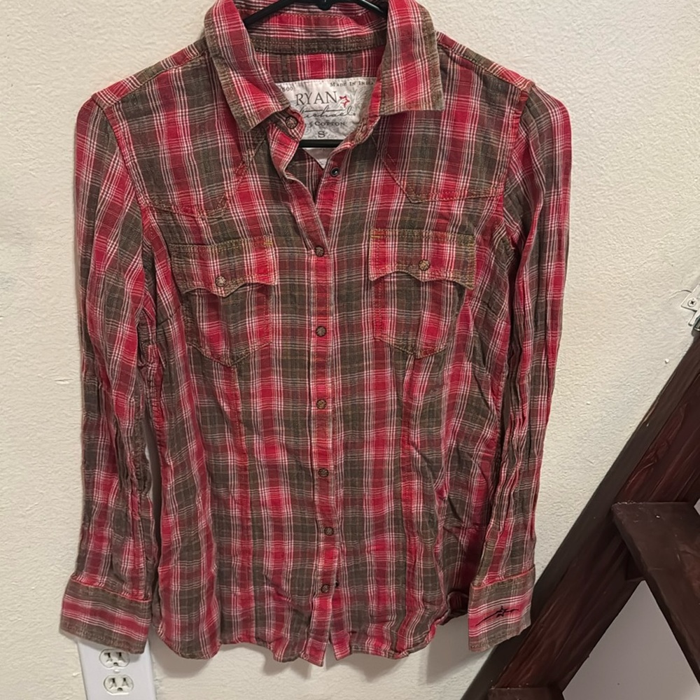 Ryan Micheals Long Sleeve Snap Wester Shirt Size S
